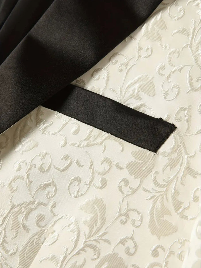 Stylish Jacquard Shawl Lapel Blazer for Men -XT208592 - SimonVon Shop