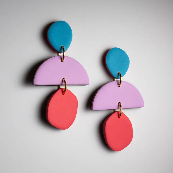 Suki Blue Lilac Peach Earrings