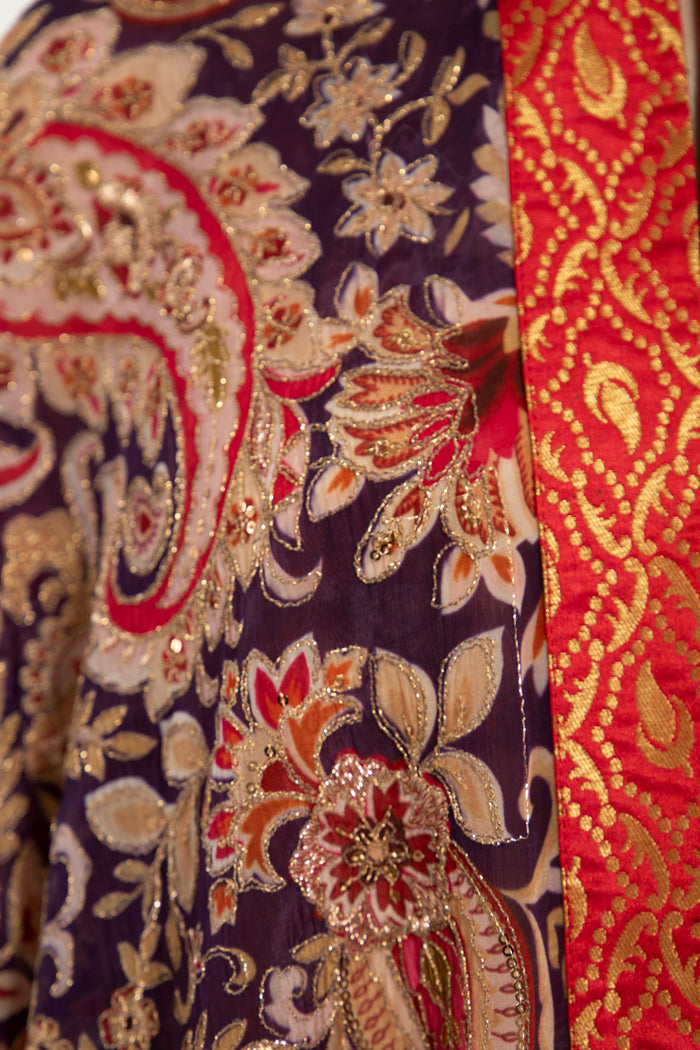 Sultana Taffeta Silk Multicolor Cape
