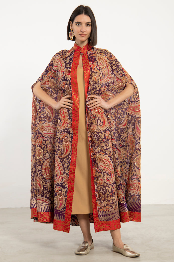 Sultana Taffeta Silk Multicolor Cape