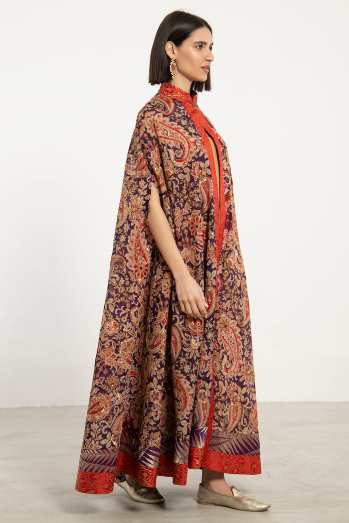 Sultana Taffeta Silk Multicolor Cape