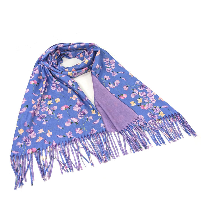 Sweet Pea Pashmina Style Scarf - Indigo (70x180cm) - Exclusive Design