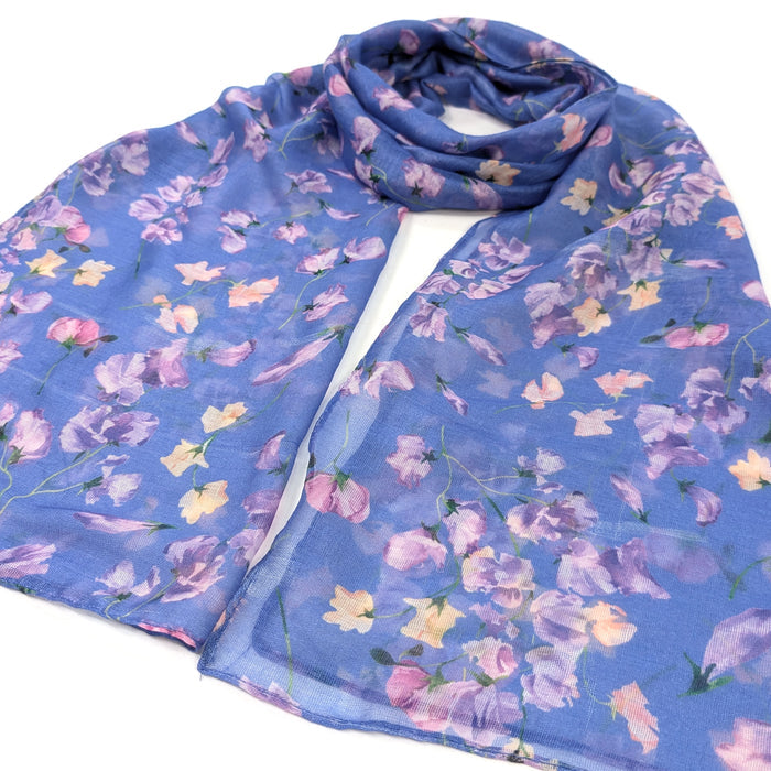 Sweet Pea Scarf - Indigo (50x180cm) - Exclusive Design