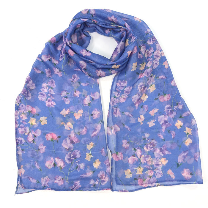 Sweet Pea Scarf - Indigo (50x180cm) - Exclusive Design