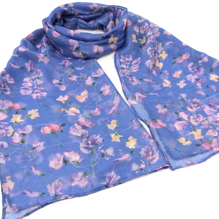 Sweet Pea Scarf - Indigo (50x180cm) - Exclusive Design