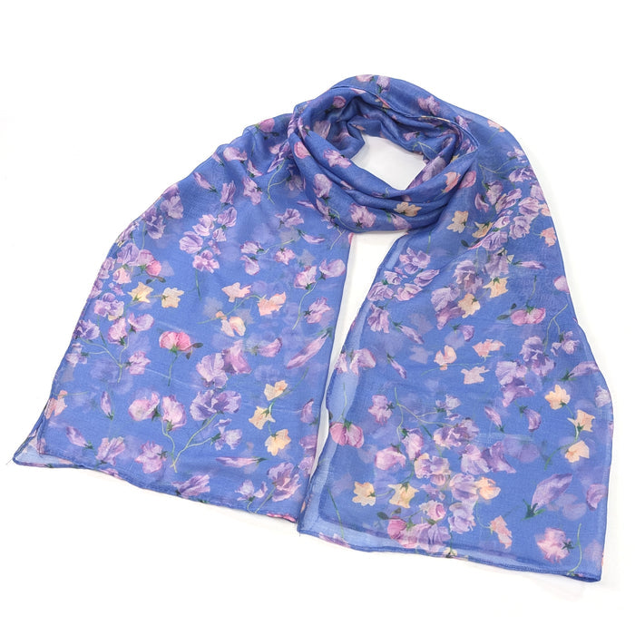 Sweet Pea Scarf - Indigo (50x180cm) - Exclusive Design
