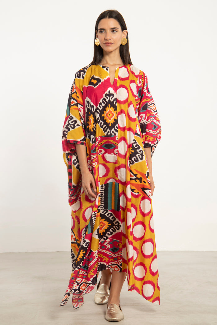 Tamouz Silk Multicolor Kaftan