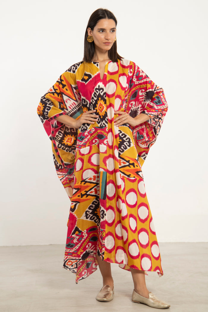 Tamouz Silk Multicolor Kaftan