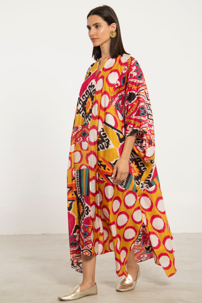 Tamouz Silk Multicolor Kaftan