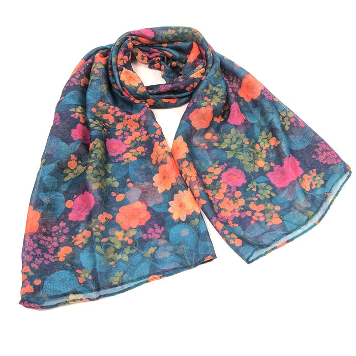 Teal Garden Scarf (70x180cm) - Exclusive Design