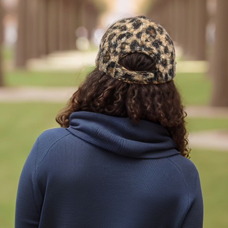 Teddy Bear Cap - Brown Animal Print