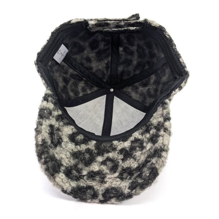 Teddy Bear Cap - Grey Animal Print