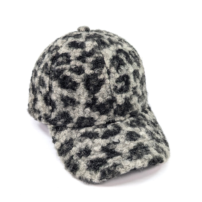 Teddy Bear Cap - Grey Animal Print