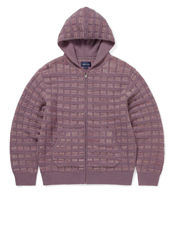 Textured Knit Zip Hoodie
