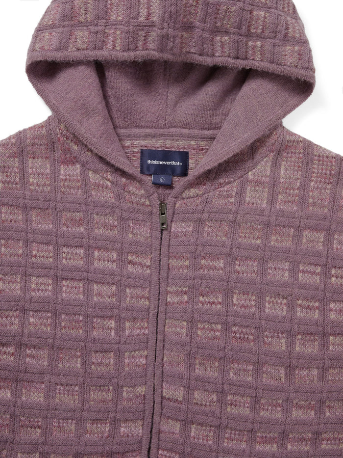 Textured Knit Zip Hoodie