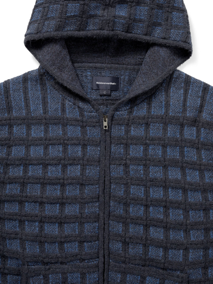 Textured Knit Zip Hoodie