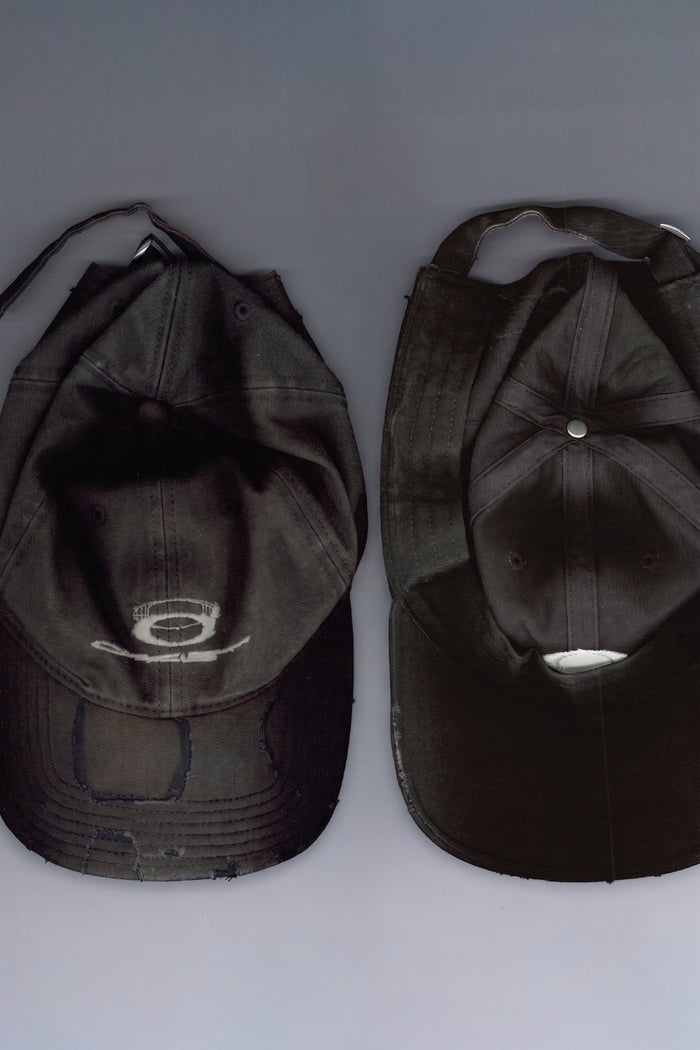 Thrown-away Faded Icon Cap: Design by Nukeme Black