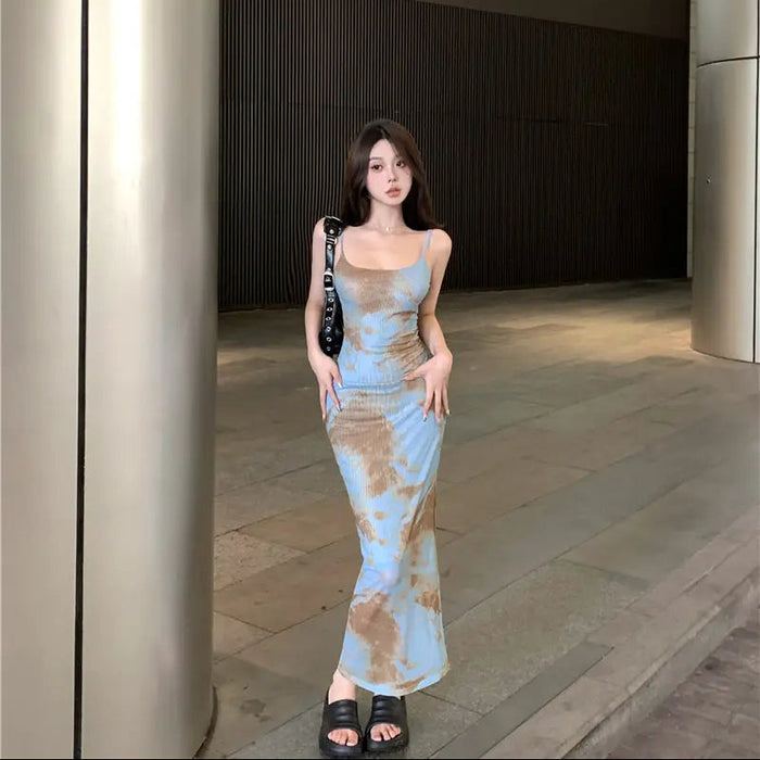 Tie Dye Maxi Dress fashionnsio