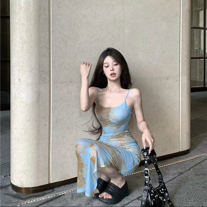 Tie Dye Maxi Dress fashionnsio