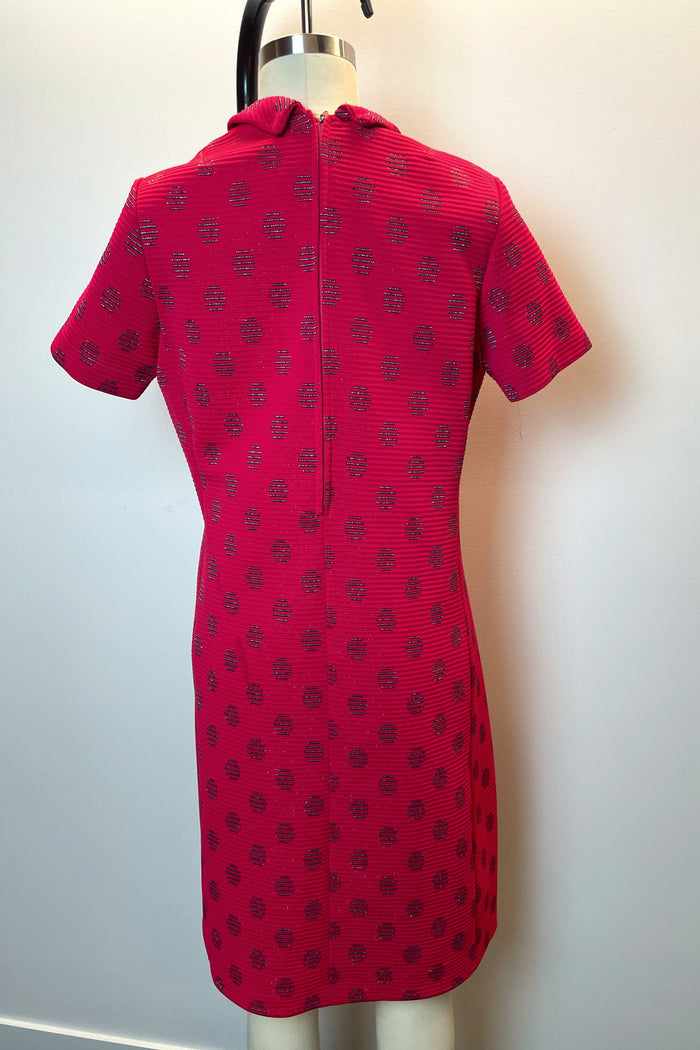 Tie Neck Red Polka Dot Mini Dress image 1
