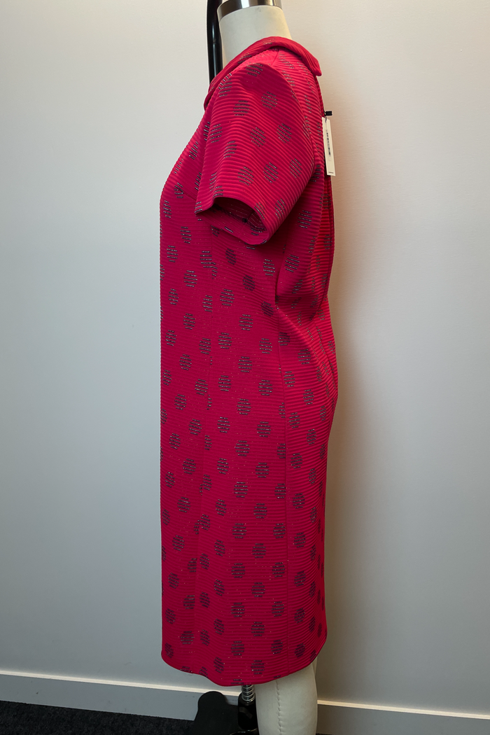 Tie Neck Red Polka Dot Mini Dress image 2