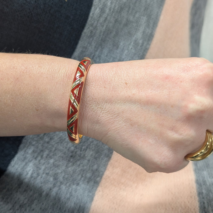 Triangles Bangle (in Gift Box) - Red