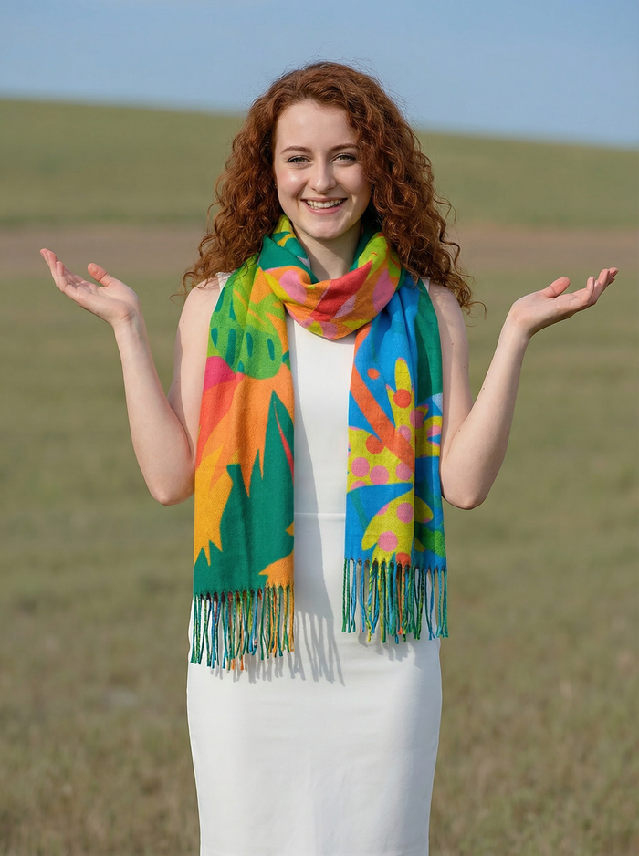 Tropical Trees Pashmina Style Scarf (70x180cm) - Exclusive Design