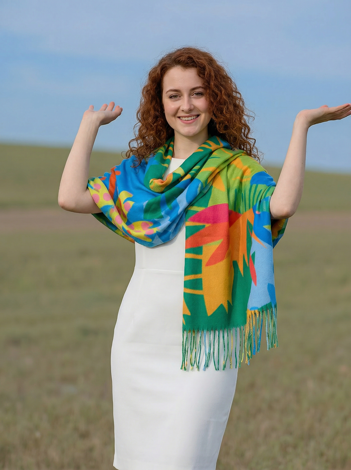 Tropical Trees Pashmina Style Scarf (70x180cm) - Exclusive Design