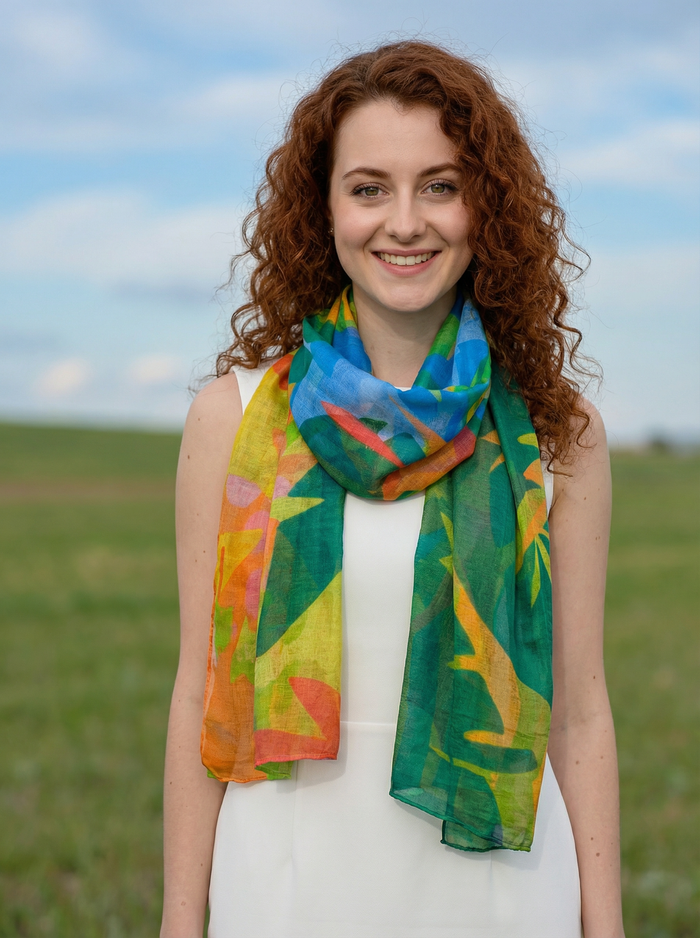 Tropical Trees Scarf (50x180cm) - Exclusive Design