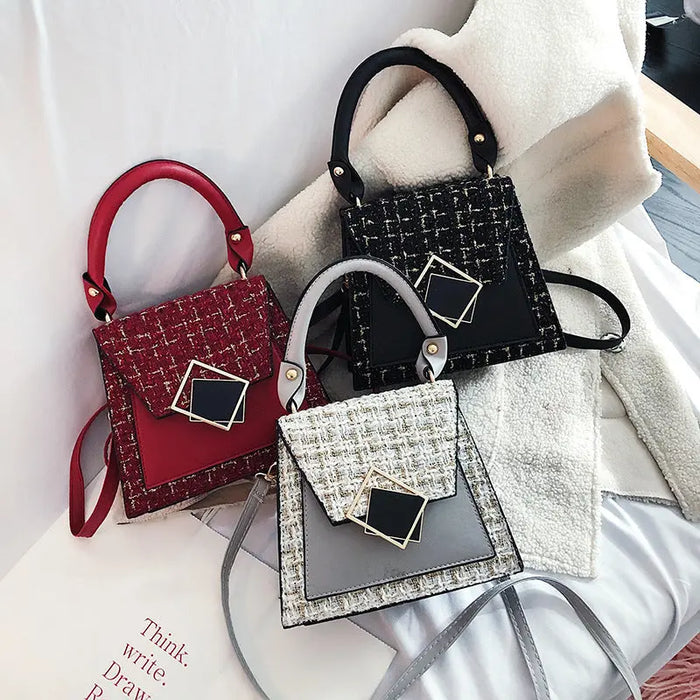 Tweed Fashionable Handbags/Sling Bags fashionnsio