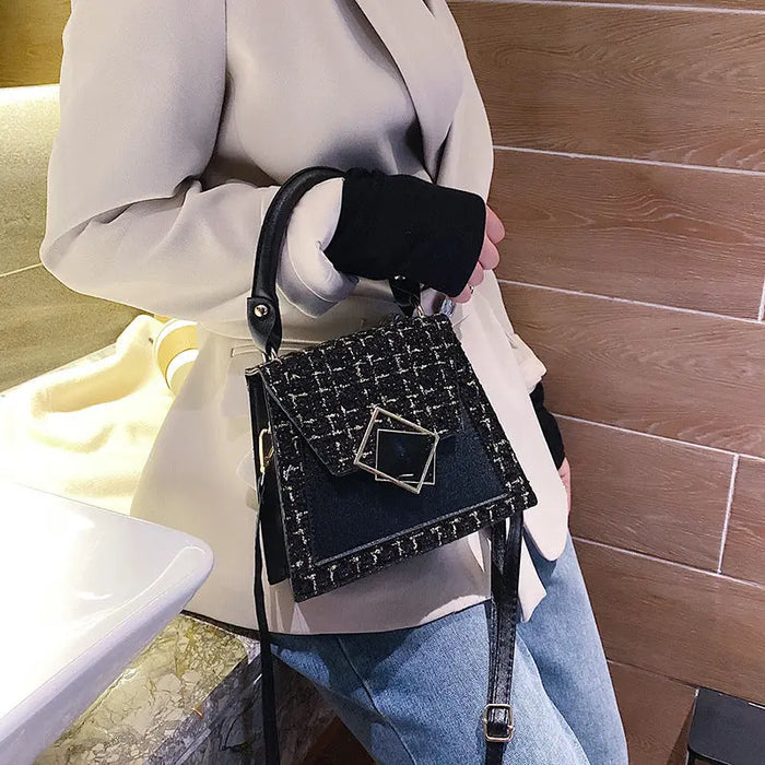 Tweed Fashionable Handbags/Sling Bags fashionnsio