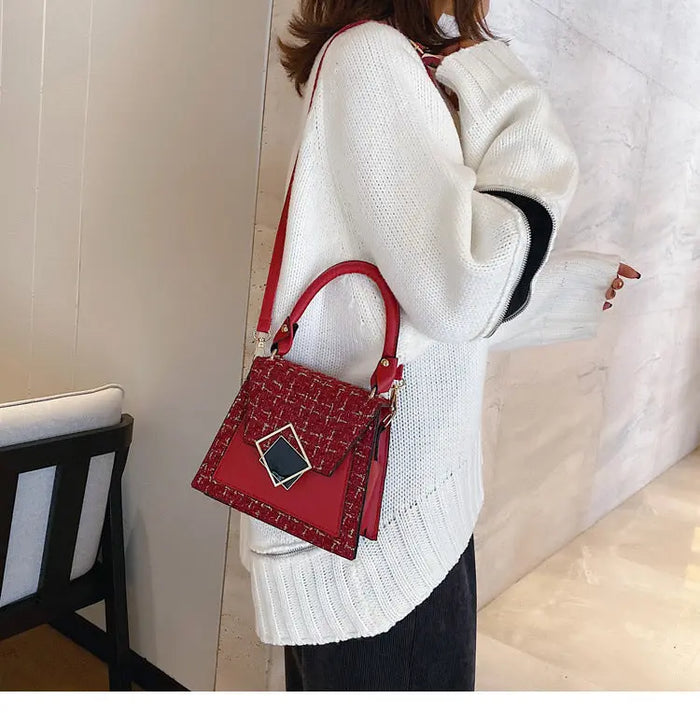 Tweed Fashionable Handbags/Sling Bags fashionnsio