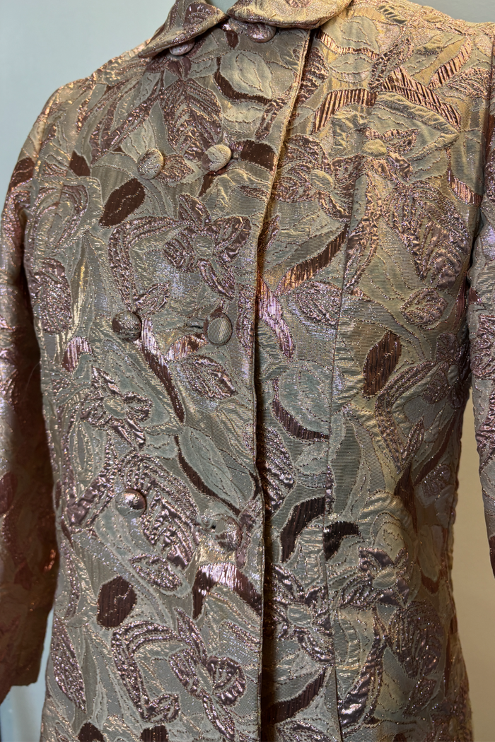 Unbranded Pink Padded Lurex Opera Coat image 1