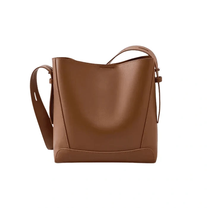 Urban Brown Leather Bucket Bag