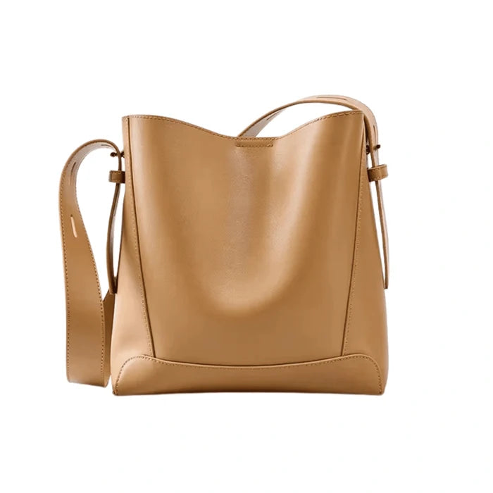 Urban Brown Leather Bucket Bag