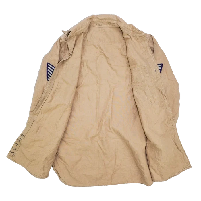 US Air Force 1960s Khaki Long Sleeve Shirt - Small - US Air Force Surplus - Service Shirts