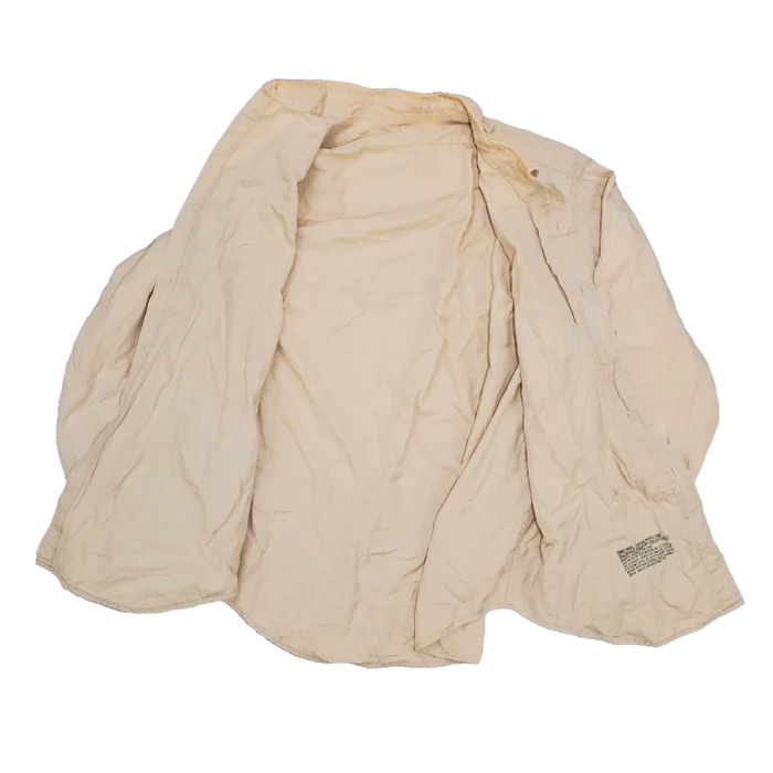 US Army 1950s Khaki Long Sleeve Service Shirt - 15.5x34, Medium - US Army Surplus - Service Shirts