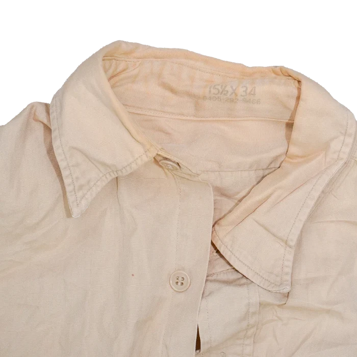 US Army 1950s Khaki Long Sleeve Service Shirt - 15.5x34, Medium - US Army Surplus - Service Shirts