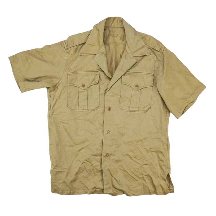 US Army 1950s Khaki Short Sleeve Shirt - Medium - US Army Surplus - Service Shirts