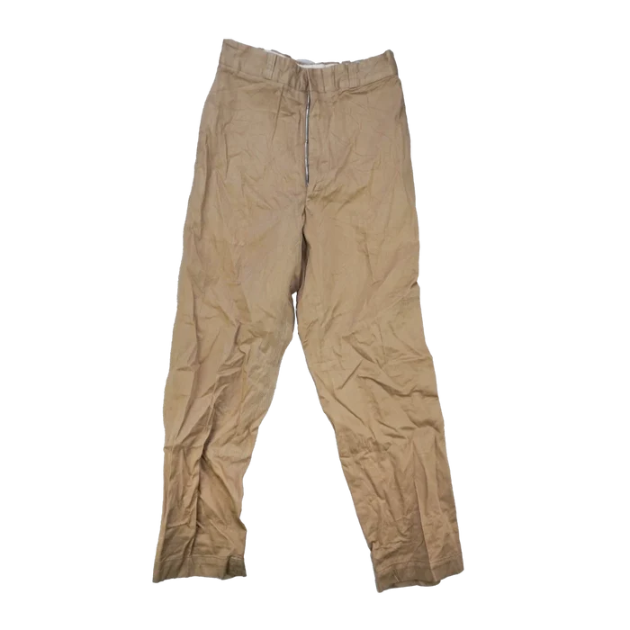 US Army 1960s Khaki Chino Trousers - 30R, Small - US Army Surplus - Dress Trousers