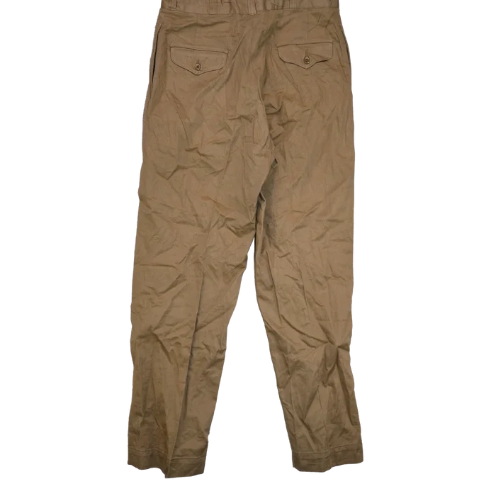 US Army 1960s Khaki Chino Trousers - 30R, Small - US Army Surplus - Dress Trousers