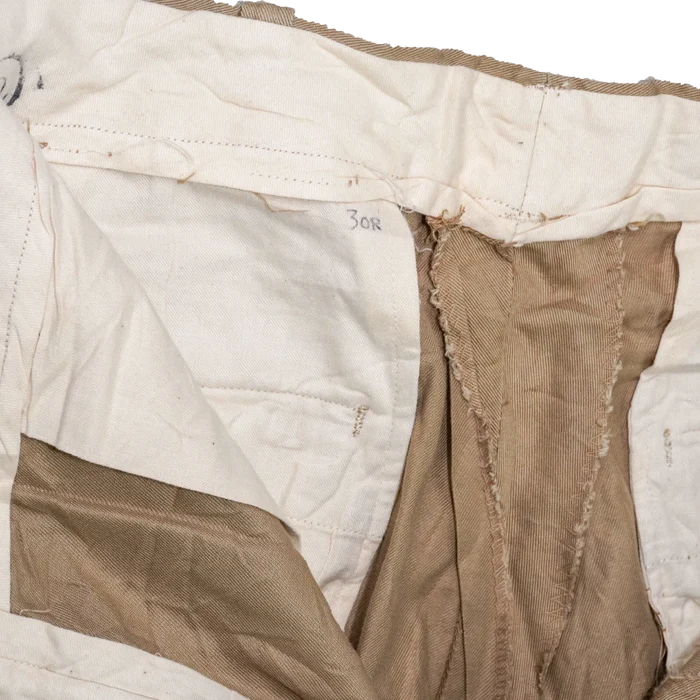 US Army 1960s Khaki Chino Trousers - 30R, Small - US Army Surplus - Dress Trousers