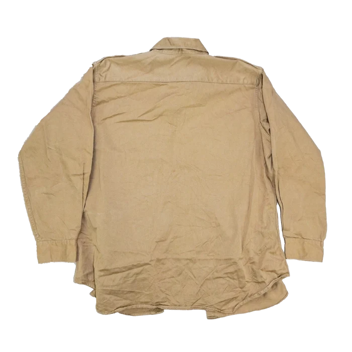 US Army 1960s Khaki Long Sleeve Shirt - 17x33, Large - US Army Surplus - Service Shirts