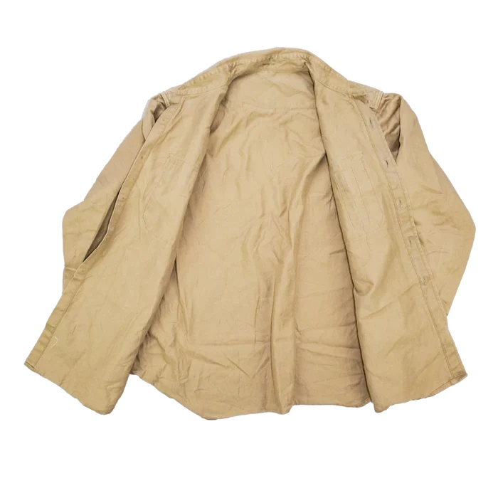 US Army 1960s Khaki Long Sleeve Shirt - 17x33, Large - US Army Surplus - Service Shirts