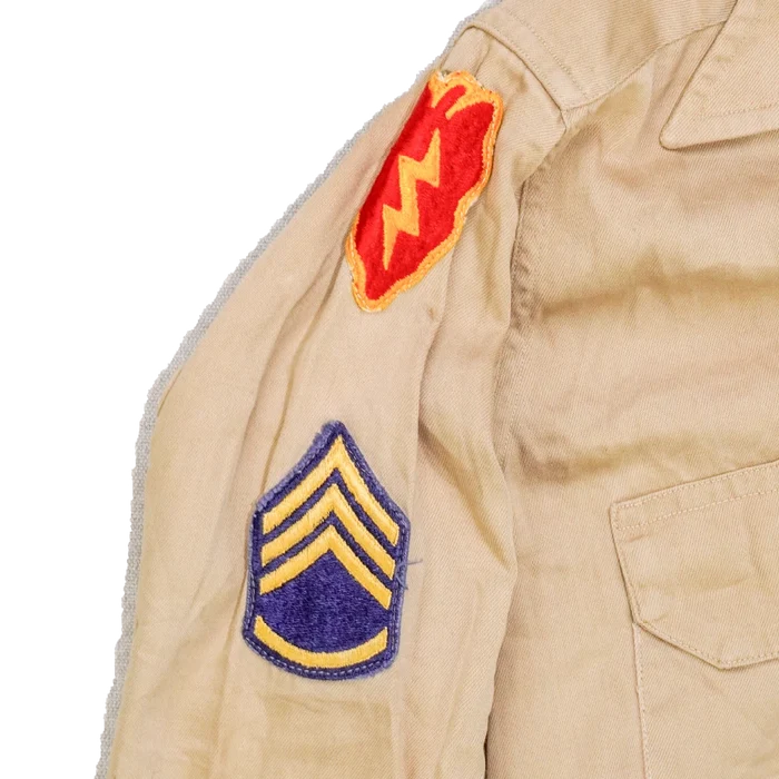 US Army 1960s Khaki Long Sleeve Shirt - Medium - US Army Surplus - Service Shirts