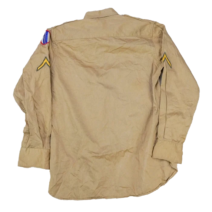 US Army 71st Infantry Division 1950s Khaki Long Sleeve Shirt - Small - US Army Surplus - Field Shirts