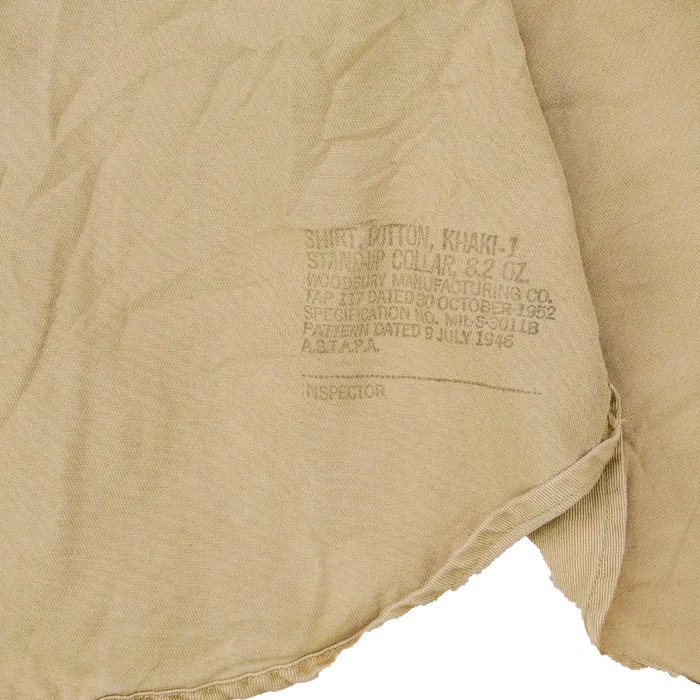 US Army 71st Infantry Division 1950s Khaki Long Sleeve Shirt - Small - US Army Surplus - Field Shirts