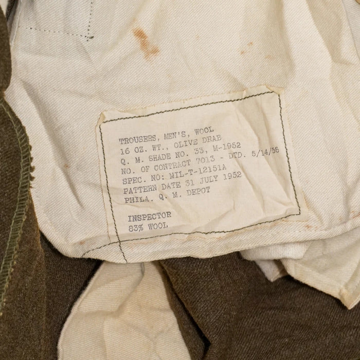 US Army M-1952 Olive Wool Trousers - 32x29, Medium - US Army Surplus - Dress Trousers