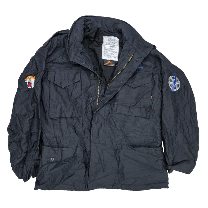US Made Alpha Industries Black M65 Field Jacket - Large Regular - Army & Outdoors - Field Jackets