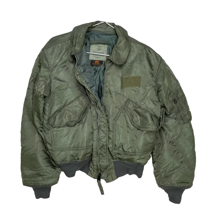 US Made Alpha Industries Olive CWU-45/P Flyers Jacket - XLarge - Army & Outdoors - Flight Jackets